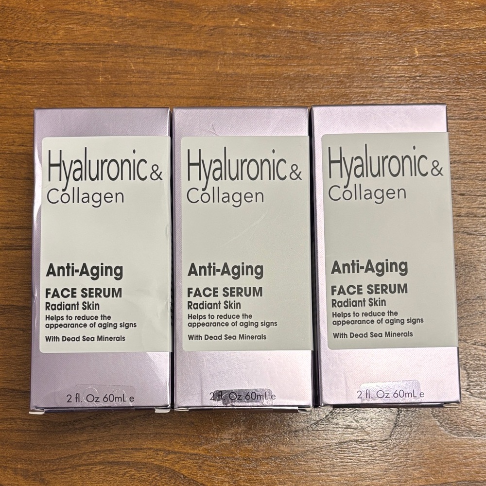 Lot of 3 SPA COSMETICS Hyaluronic &Collagen Anti-Aging Face Serum New Sealed